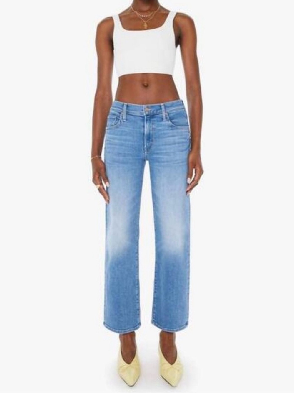 MOTHER Mid Rise Rambler Zip Ankle Out Of The Blue Jeans Size 27